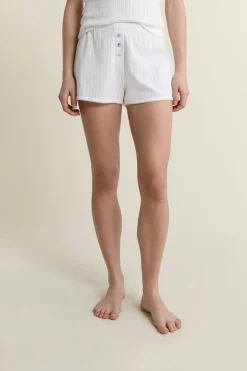 Bawełniane szorty piżamowe z siateczki