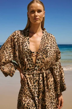 Bawełniany kimono w panterkę