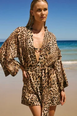 Bawełniany kimono w panterkę