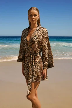 Bawełniany kimono w panterkę