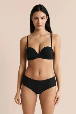 Biustonosz bandeau push-up z mikrofibry