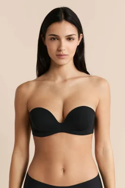 Biustonosz bandeau push-up z mikrofibry