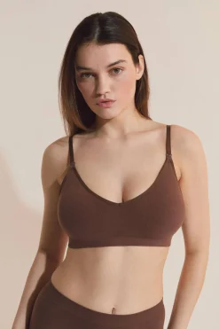 Biustonosz bralette ciążowy z bawełny organicznej, klipsy do karmienia