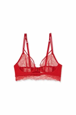 Biustonosz bustier z koronki i wiązaniami