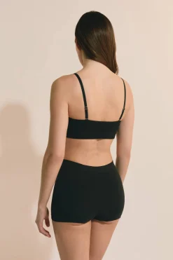 Biustonosz typu bandeau z odpinanymi, bawełnianymi ramiączkami