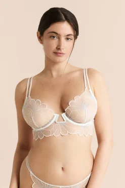 Biustonosz typu bustier z haftem