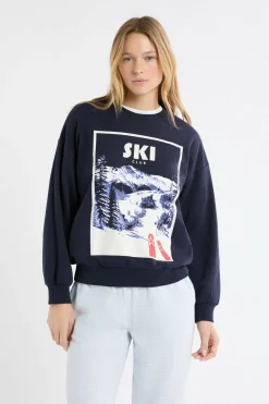 Bluza bawełniana z motywem krajobrazu narciarskiego