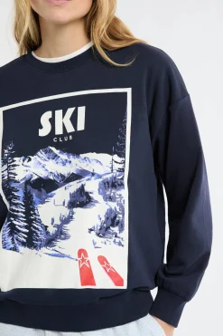 Bluza bawełniana z motywem krajobrazu narciarskiego
