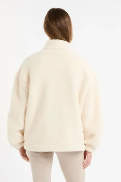 Bluza polaire oversize z wysokim dekoltem ze sznurkiem