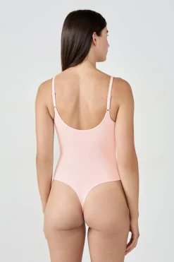 Body z mikrofibry z wbudowanym biustonoszem