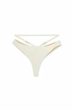 Dół od bikini typu high leg z satynowym wykończeniem i ozdobnymi perłami - Etam x Hôtel Mahfouf