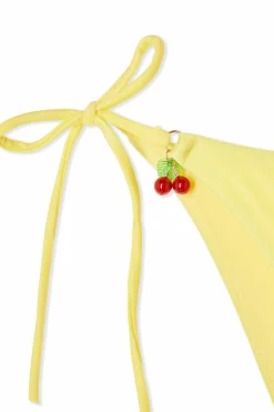 Dół od bikini wiązany satynowy z zawieszką