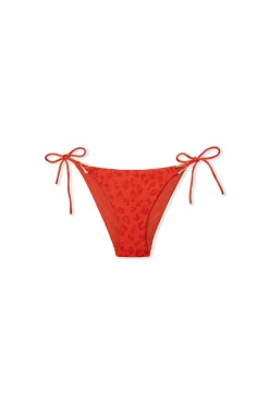 Dół od bikini wiązany z efektem żakardowym