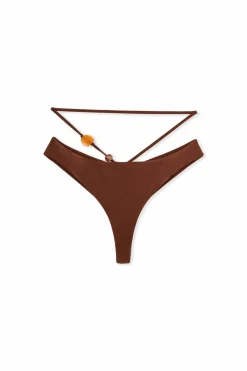 Dół od bikini z satynowym wykończeniem i ozdobnymi perłami - Etam x Hôtel Mahfouf