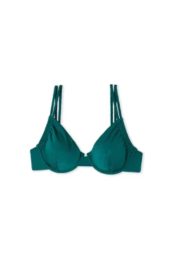 Góra od bikini balkonetka opalizująca z podwójnymi ramiączkami