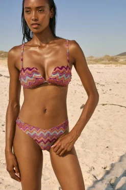 Góra od bikini opaska z brokatowym nadrukiem ze zdejmowanymi ramiączkami