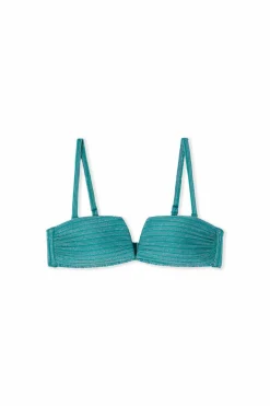 Góra od bikini opaska z opalizującymi włóknami ze zdejmowanymi ramiączkami