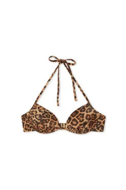Góra od bikini push-up z nadrukiem w panterkę