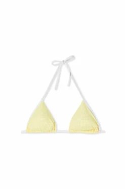 Góra od bikini trójkątna do wiązania z wzorami