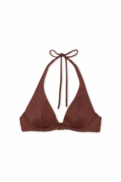 Góra od bikini trójkąt z fiszbinami z opalizującymi włóknami