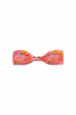 Góra od kostiumu kąpielowego typu bandeau w kwiaty
