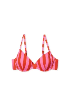 Haut de maillot de bain corbeille ajustable rayé