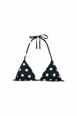Haut de maillot de bain triangle à pois