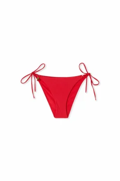 Satynowe figi bikini wiązane z zawieszką