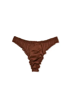 Satynowe stringi typu bloomer