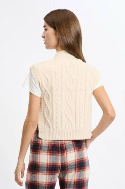 Sweter bez rękawów do wiązania