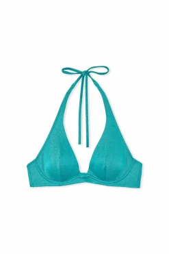 Trójkątny biustonosz z fiszbinami góra od bikini