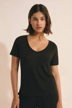 T-shirt z krótkimi rękawami 100% lnu