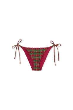 Wiązane bikini w kratkę